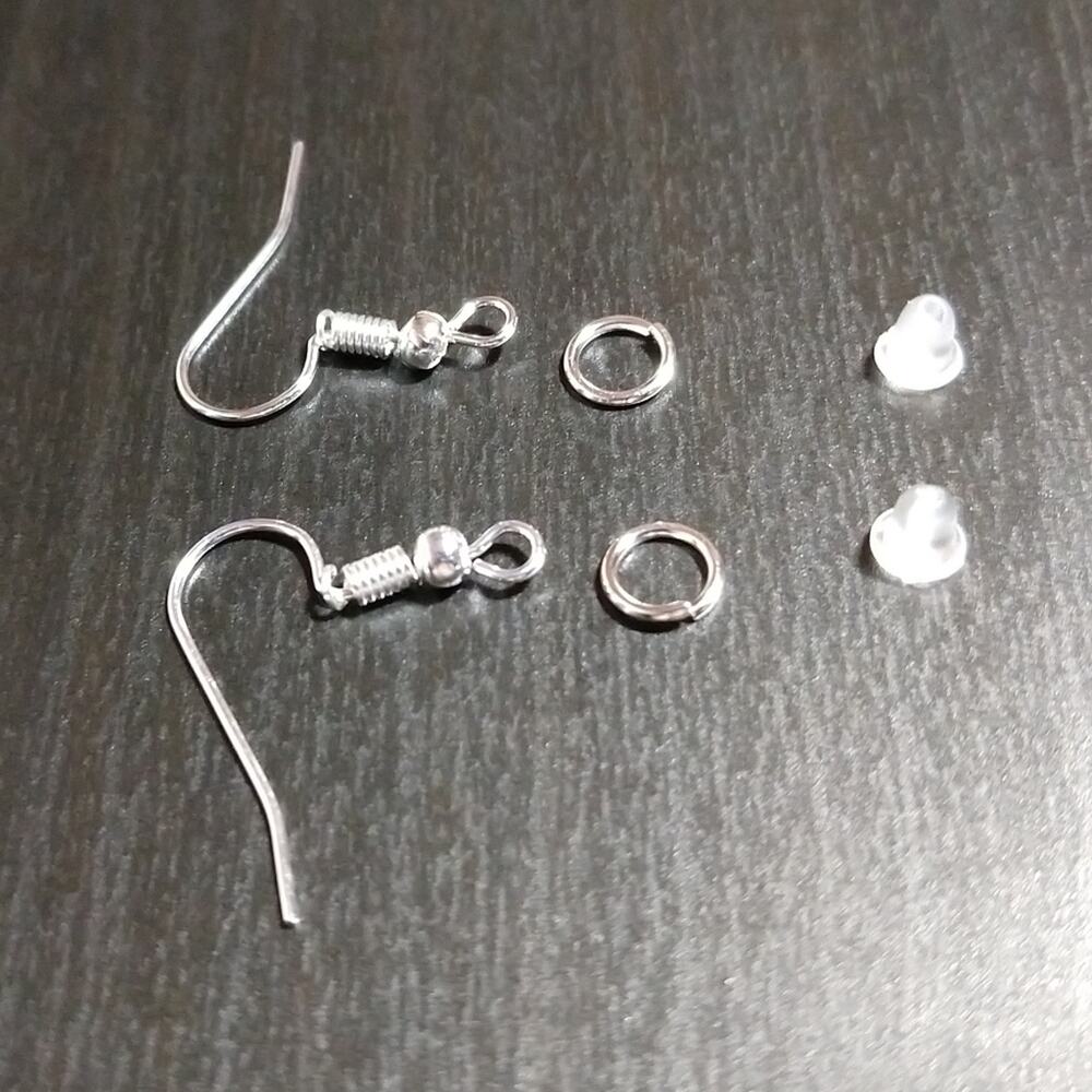 Hypoallergenic Earring Replacement Kit 3set stainless steel hooks silicone backs